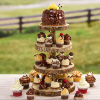 Hout Plakjes Cupcake Stand