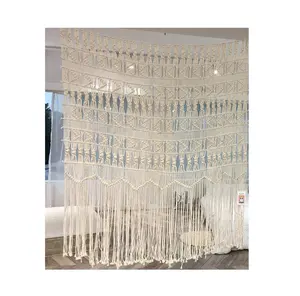 Rideau de fenêtres en macramé fait à la main quantité minimale de commande bas personnalisé Vente en gros Fabricant vente directe d'usine