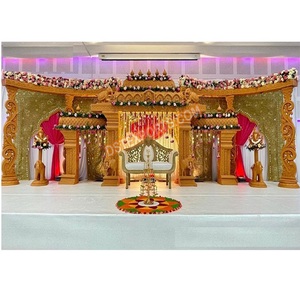 Mandap en bois traditionnel indien pour mariage, décoration de mandap antique du sud de l'Inde, mandap de mariage Manavarai, mandap en bois traditionnel. - Product Image 1
