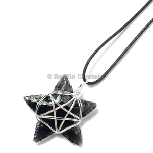 Grossiste de Obsidienne Noire Étoile Wrap Pendentifs: Obsidienne Noire Étoile Wrap Pendentifs À Vendre - Product Image 1