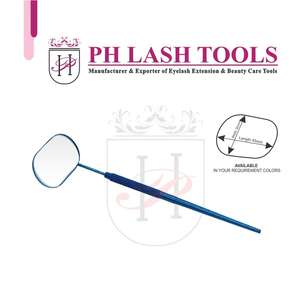 Espejo de acero inoxidable de alta resistencia para extensiones de pestañas, espejo redondo y Rectangular en color azul, marca privada - Product Image 5