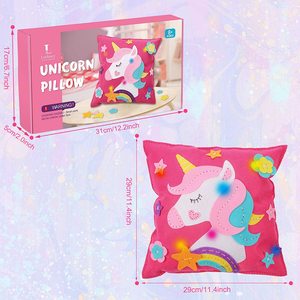 Suministros de Arte y manualidades para niños, decoración de unicornio cuadrado precortada, almohada de fieltro, <span class=keywords><strong>kit</strong></span> de costura artesanal, conjunto artesanal para niños, retales para aprendizaje - Product Image 3