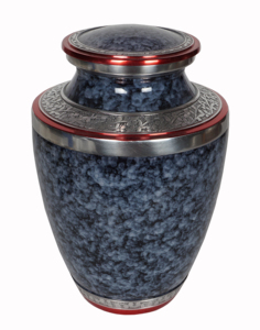 Urne funéraire américaine en métal rouge brillant avec gravure artisanale et motifs personnalisables - Product Image 6