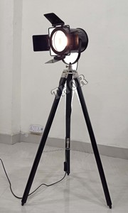 Projecteur led avec trépied en bois, lampe de sol pour Studio, salon, chambre à coucher, cuisine ou vestibule, décoration de la maison - Product Image 5