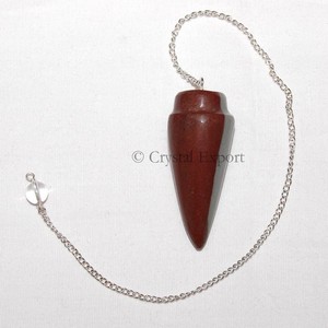Buy Online Red Jasper Bullet Pendulums : Red Jasper Bullet Pendulums for Sale - Product Image 1