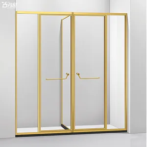 china supplier tempered glass shower room enclosure bathroom T shape outward door