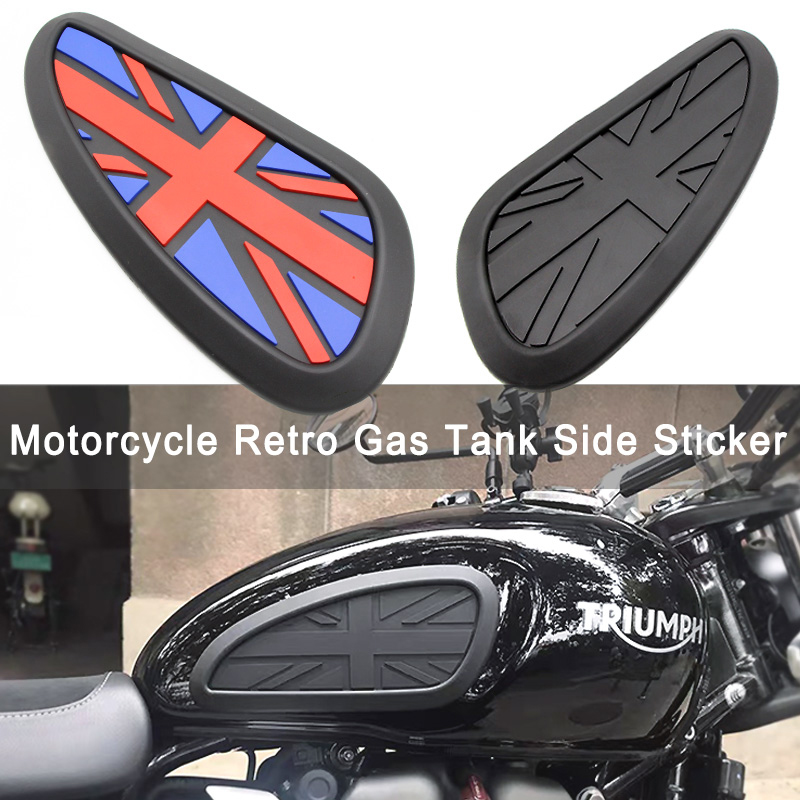 Tankpad Aufkleber, Fydun Gummi Tankaufkleber Pad Protector Fit für Bonneville T100 T120/Speed ​​Twin/Street Scrambler(Schwarz