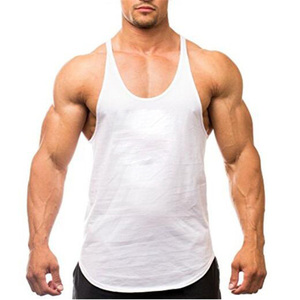 Camisetas sin mangas de punto 100% algodón ecológico para hombre, talla grande, cuello redondo, transpirables, de secado rápido, para gimnasio, estilo urbano deportivo - Product Image 1