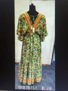 Vestido estampado de poliéster para mujer con patrón Paisley Cintura natural Encaje Decoración Método tejido - Product Image 6