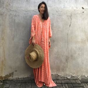 Cravate teint à la main, pour femmes, Kaftan, tenue longue de styliste, Miami, nouvelle collection été - Product Image 1