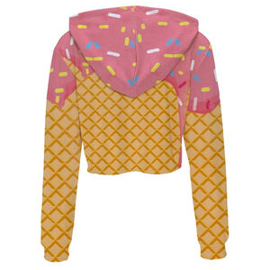 Vente en gros de sweat à capuche court sexy personnalisé pour femmes pull à manches longues avec capuche top vente chaude style hiver décontracté - Product Image 3