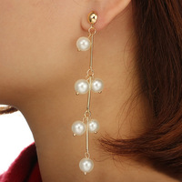 Pendientes colgantes de perlas, novedad ostentosa, de doble cara