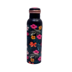 Direct <b>Drinking</b> Antique Black Copper Water <b>Bottle</b> Pure Copper Plastic Drinkware From Indian Exporter - Product Image 3