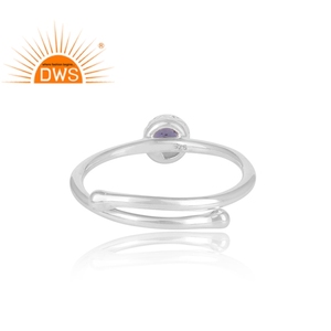 Natural Round Cut Iolite Gemstone <b>Ring</b> Jewelry Manufacturer <b>Indian</b> Handmade Silver Jewelry Supplier - Product Image 4