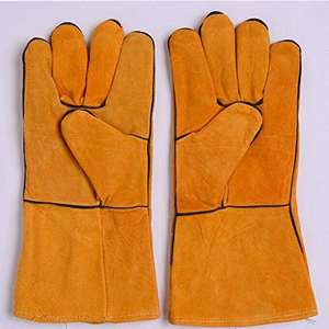 Best Selling Unisex Full Finger Welding <b>Gloves</b> <b>Long</b> Cuff Thick PU Genuine Leather Non-Slip Hand Protection - Product Image 6