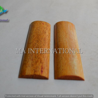 Pegangan Pisau dari Tulang Unta yang Diwarnai, Sisik Tanduk Hewan, Warna Sesuai Pesanan, Ukuran Sesuai Pesanan, Gaya Nautikal, Dipoles, MA International