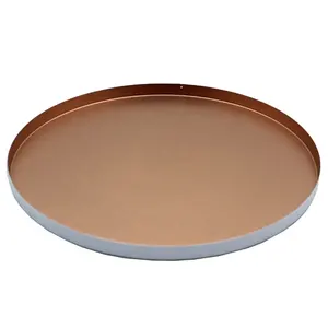 厨房和桌面餐具铁圆形餐盘铜白色小尺寸餐具和托盘手工制作