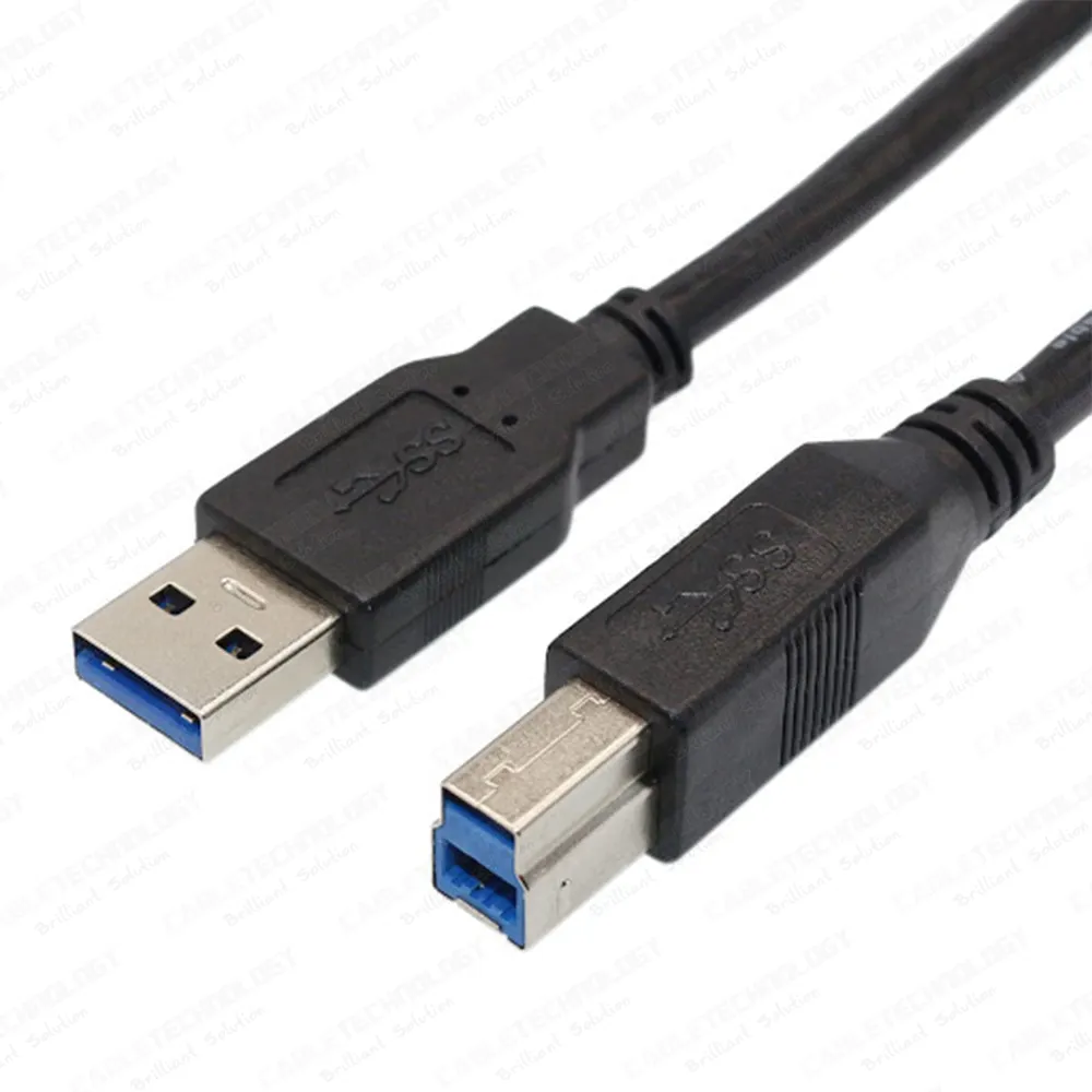 USB 3.0 Male To B Male Kabel 5Gbps Kompatibel dengan Printer, Monitor, Docking Station scanner Hard Driver, Komputer