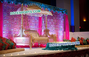 Columpio de diseño moderno/Jhula Set para bodas musulmanas Elegante juego de columpio Sankheda Portátil Royal Mehndi Stage Swing Set Australia - Product Image 2