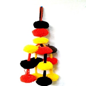 Llavero con borlas de 5 pulgadas para decoración de bolsos, anillo con borlas de color azul y rojo para la confección de prendas de vestir, con diamantes indios - Product Image 1
