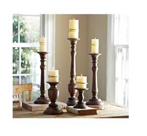 Brassworld India Handmade Elegant Wooden Pineapple <b>Candlestick</b> Holder <b>Tall</b> Metal Stand for Home Decoration - Product Image 2