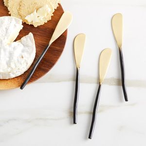 High Quality Metal <b>Cheese</b> <b>Set</b> in Golden Finished With Black Touched Handle for Butter Cutting & Kitchen Use - Product Image 1