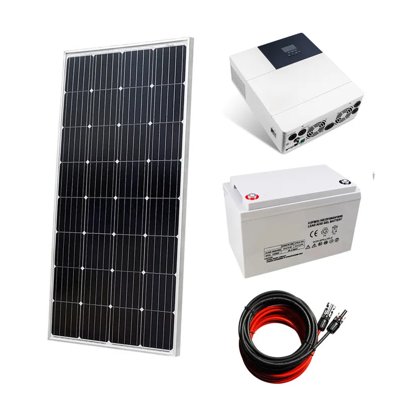 100W 200W 300W ชุดแผงพลังงานแสงอาทิตย์ All In One Off Grid Hybrid Solar Charge12V แบตเตอรี่ W/Controller Caravan เรือค่าย RV