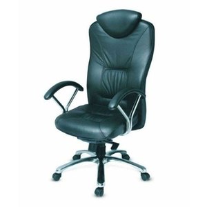 Silla de oficina de cuero, Sillón de espera de oficina, de madera - Product Image 1