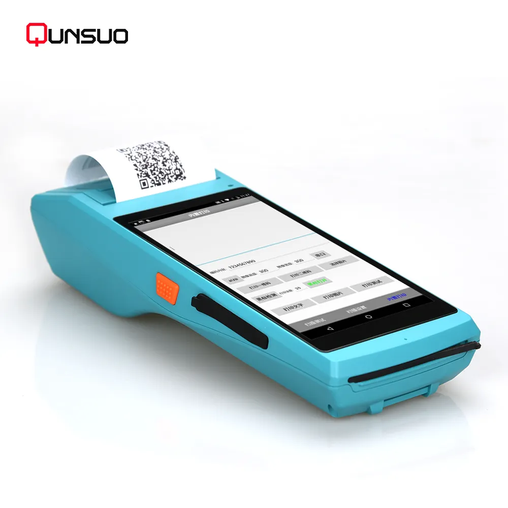 Portable Industrial Android Mobile PDA Barcode Scanner Handheld Terminal With Thermal And Label Printer