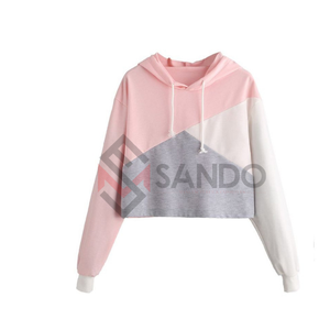 เสื้อฮู้ดแบบสวมศีรษะของผู้หญิง,เสื้อครอปท็อปมีฮู้ดตัดและเย็บโลโก้แบบเฉพาะปี2022 - Product Image 5