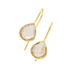 2025 superventas 925 plata esterlina forma de pera 12x16mm cristal cuarzo colgante piedra preciosa Natural joyería pendiente para mujeres y niñas - Product Image 2