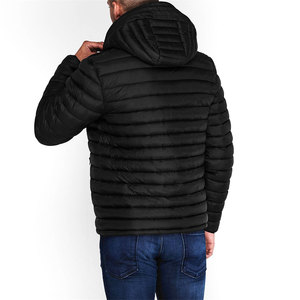 Chaqueta acolchada de burbujas con capucha para hombre informal más vendida para invierno tela vaquera cálida con cuello levantado - Product Image 4