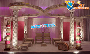 Mandap de cristal en espiral glorioso para bodas y fiestas indias Decoraciones de bodas doradas - Product Image 4