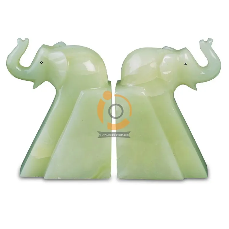 Elephant Shape Book Ends Onyx Marble Multi Colors Elephant Shape Bookends Original Arts & Gift