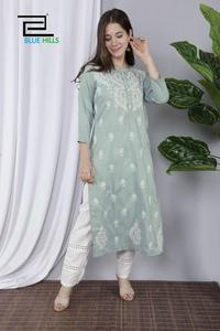 Kurti en soie lisse avec broderie, costume de guerre indien dupatta, vêtement d'extérieur brodé, nouvelle collection - Product Image 6