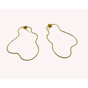 ต่างหูทองเหลืองสำหรับเด็กหญิงและสตรี,ตุ้มหูหมุดน้ำหนักเบาแบบแฮนด์เมดยอดนิยม - Product Image 1