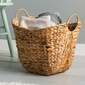 Caja de almacenamiento tejida Natural, cesta de hierba de mimbre para el hogar, cesta de basura de jacinto de agua para baño, Juguetes Para el hogar, niños - Product Image 2