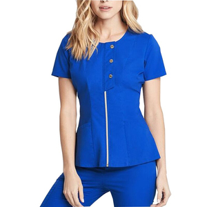 Conjunto de ropa de trabajo personalizada para mujer, Top y pantalón con cremallera de Metal, Tops y pantalones para trabajadores de la salud - Product Image 3