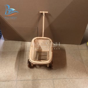 Soldes! Poussette de poupée en osier pour jouets de bébé, poussette de poupée en rotin pour enfants de l'usine - Product Image 3