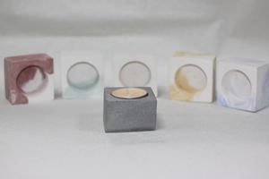 Bougeoir rond carré en béton, chandelier - Product Image 3