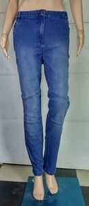 Lady 249 Crumple High-Waisted Casual Pants Winter Cotton Spring Spandex Pockets Button XXL Quantity Tight Jeans Young Women - Product Image 4