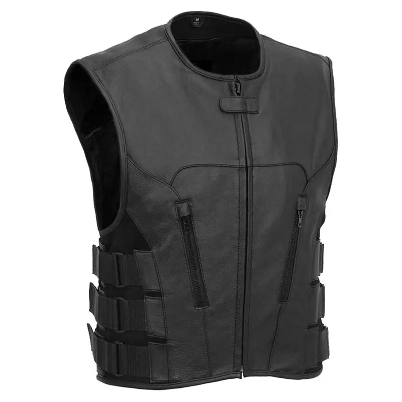 Top Quality For Men Leather Garment With Superb Quality And Tactical Men New Model Leather Vest