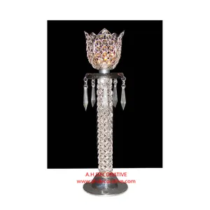 Pesta Pernikahan dihiasi kristal Votive T tempat lilin harga rendah logam dekoratif buatan tangan tempat lilin grosir