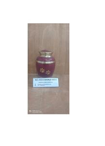 Urna de cremación para mascotas, suministros funerarios de latón azul con pata de mascota plateada grabada, moda India - Product Image 2