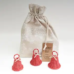 Cheap Price Christmas Handwoven Bells Ornament Hanging Christmas Tree Christmas Gift Decoration