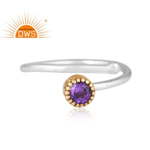925 Fine Sterling Naturel Améthyste Gemme Bague Empilable Pour Les Femmes Fabricant De Bijoux Dainty Collection - Product Image 4