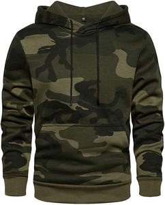 Sudadera con capucha para hombre, con forro polar de mezcla suave, de camuflaje, con bolsillo, color liso - Product Image 5