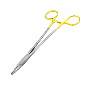 Porte-aiguille Mayo Hagar plaqué or 18 CM, en acier inoxydable professionnel de chirurgie dentaire de haute qualité, prix bas en Stock - Product Image 1