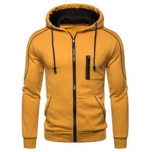 Sweat-shirt à capuche zippé en polaire de haute qualité pour homme, fermeture éclair personnalisée, style vintage, grandes tailles, coupe classique, automne - Product Image 5