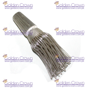 French Metallic Bullion Wire Tassels Silver Fringe <b>Trim</b> Decorative Use <b>Curtains</b> Garments Beaded Silk Rayon Cotton Golden Crown - Product Image 6